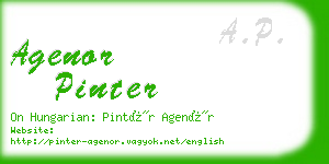 agenor pinter business card